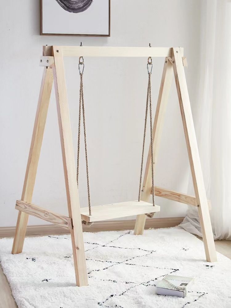Handmade Wooden Indoor Kids Swing – Natural Playtime Joy