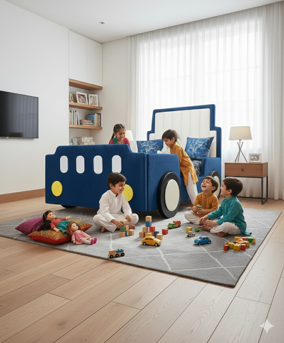 DreamRider™ Luxury Velvet Sports Car Bed – The Ultimate Sleep Experience for Kids