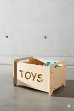 Montessori Wooden Toy Storage Box with Handles - Natural PlyWood Finish