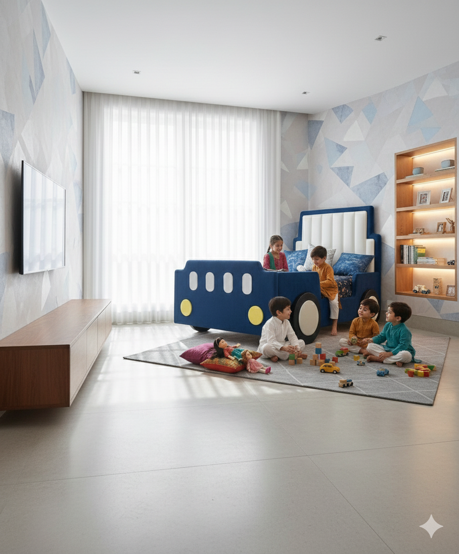 DreamRider™ Luxury Velvet Sports Car Bed – The Ultimate Sleep Experience for Kids