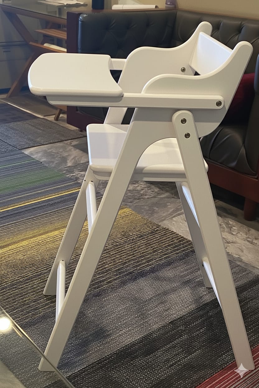 Adjustable Folding Wooden High Chair for Kids (6 Months to 9 Years)