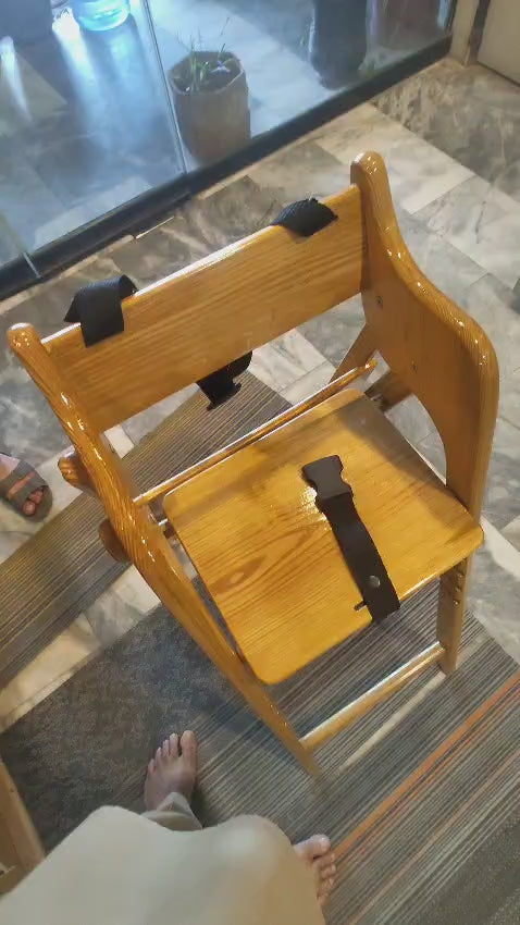 Adjustable Folding Wooden High Chair for Kids/Babies