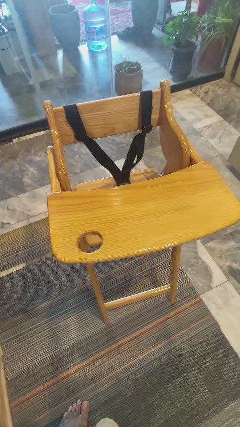 Adjustable Folding Wooden High Chair for Kids/Babies