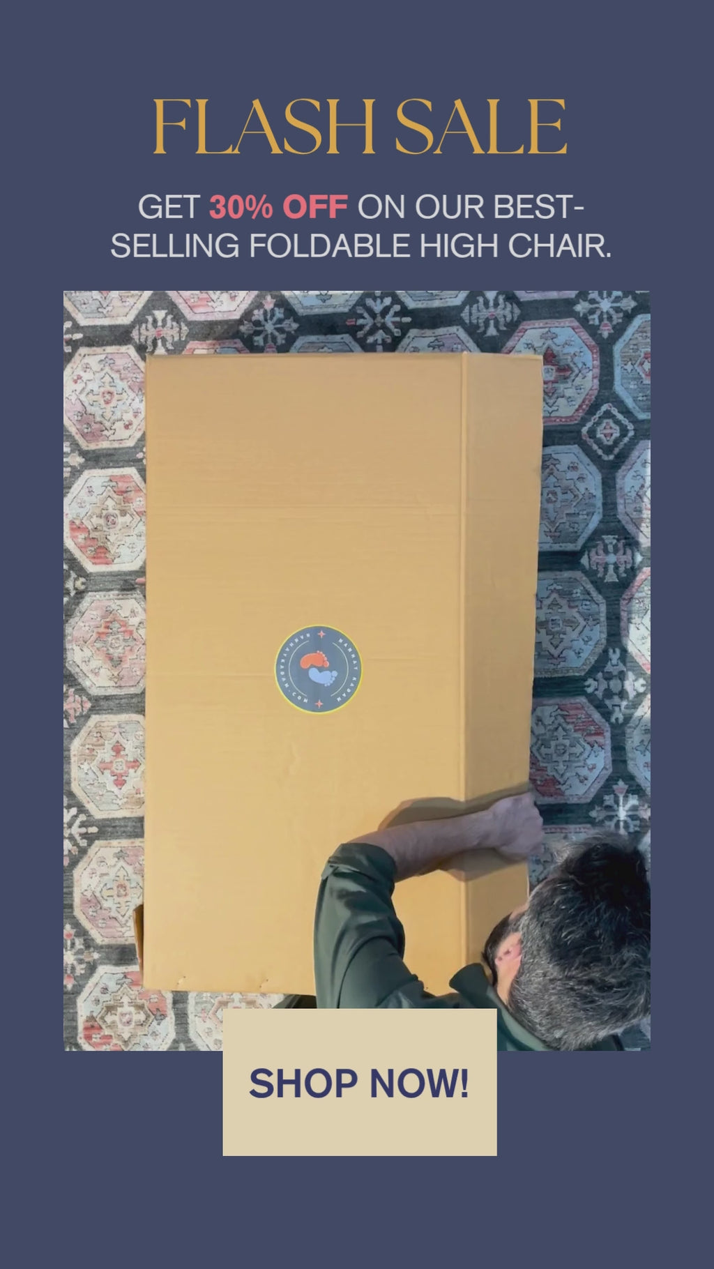 Adjustable Folding Wooden High Chair for Kids/Babies